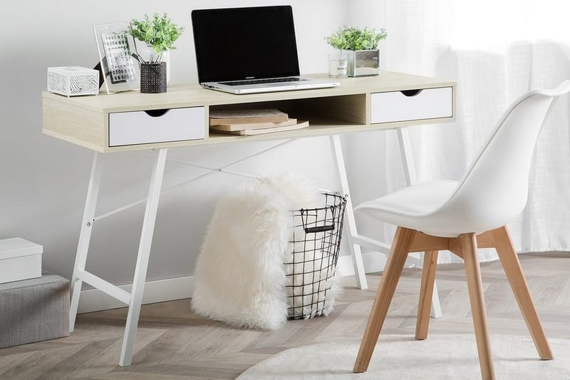 Kirjoituspöytä Bromide 120 cm Säilytys Hylly+2 laatikkoa - Puu/Luonnonväri - Huonekalut - Pöytä & ruokailuryhmä - Työpöytä - Kirjoituspöytä