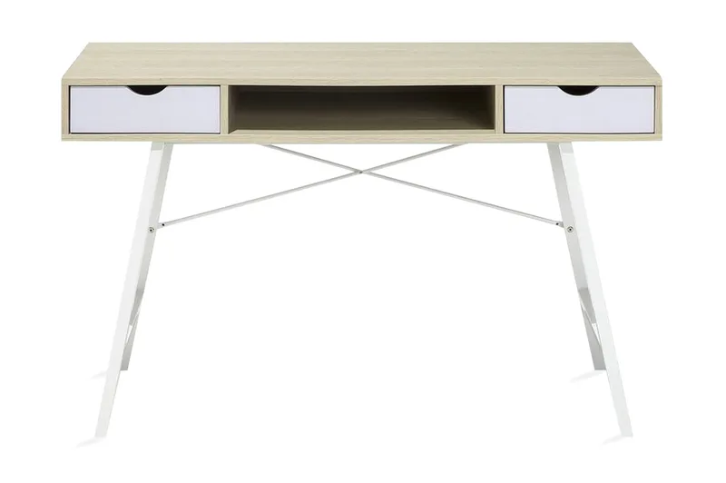 Kirjoituspöytä Bromide 120 cm Säilytys Hylly+2 laatikkoa, Puu/Luonnonväri