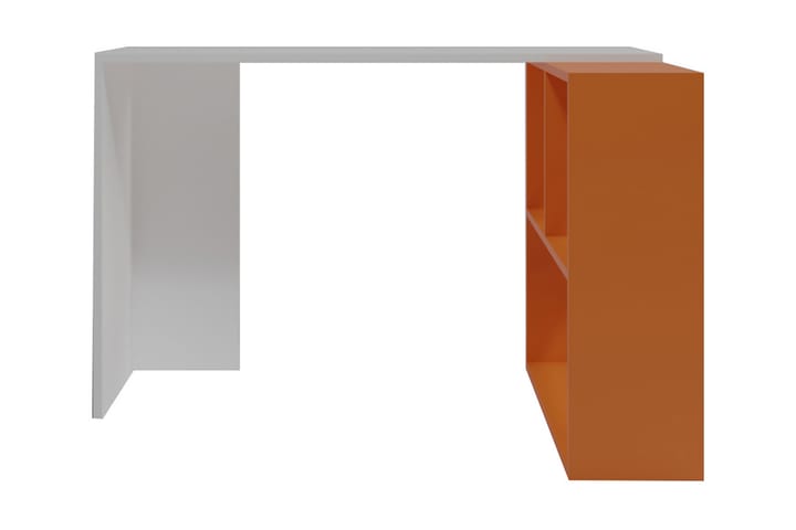 Kirjoituspöytä Candeger 120 cm Säilytyksellä Hyllyt - Valkoinen/Oranssi - Tietokonepöytä
 - Kirjoituspöytä