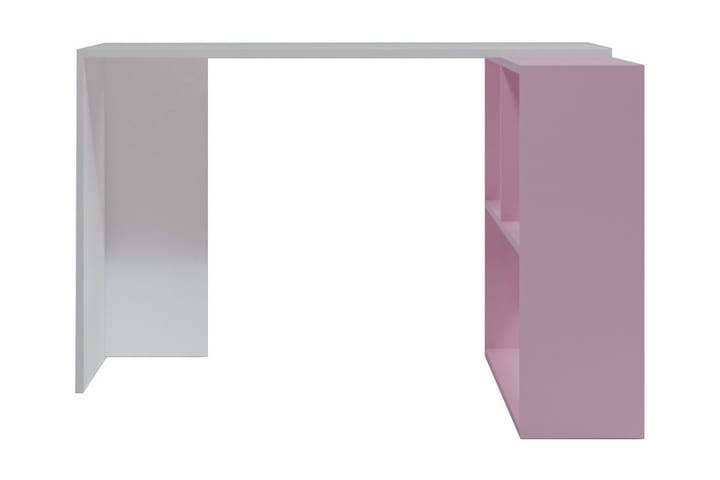 Kirjoituspöytä Cankat 120 cm Säilytyksellä Hyllyt - Valkoinen/Roosa - Tietokonepöytä
 - Kirjoituspöytä
