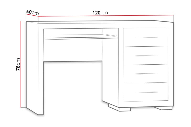 Kirjoituspöytä Ciborro 120 cm Säilytyksellä 4 laatikkoa - Beige/Harmaa - Huonekalut - Pöytä & ruokailuryhmä - Työpöytä
 - Kirjoituspöytä