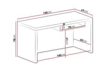 Kirjoituspöytä Ciborro 150 cm - Valkoinen - Huonekalut - Pöytä & ruokailuryhmä - Työpöytä - Kirjoituspöytä