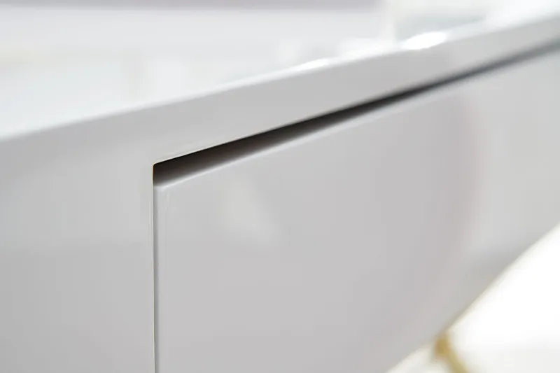 Kirjoituspöytä Clanton 118 cm Säilytyksellä 2 laatikkoa - Valkoinen/Kulta - Huonekalut - Pöytä & ruokailuryhmä - Työpöytä - Kirjoituspöytä