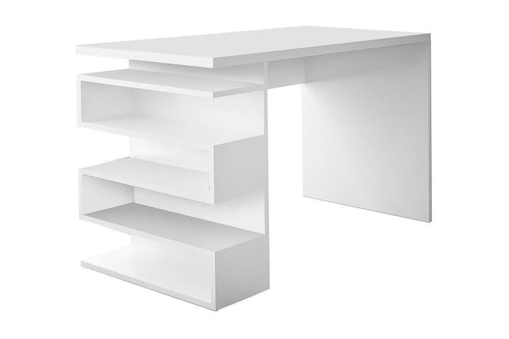 Kirjoituspöytä Clora 120 cm Sivusäilytyksellä - Valkoinen - Tietokonepöytä
 - Kirjoituspöytä