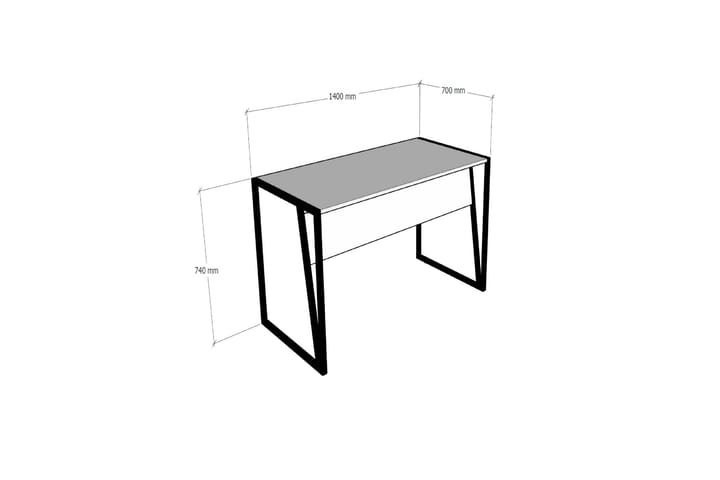 Kirjoituspöytä Cunday 140 cm - Ruskea/Musta - Tietokonepöytä
 - Kirjoituspöytä