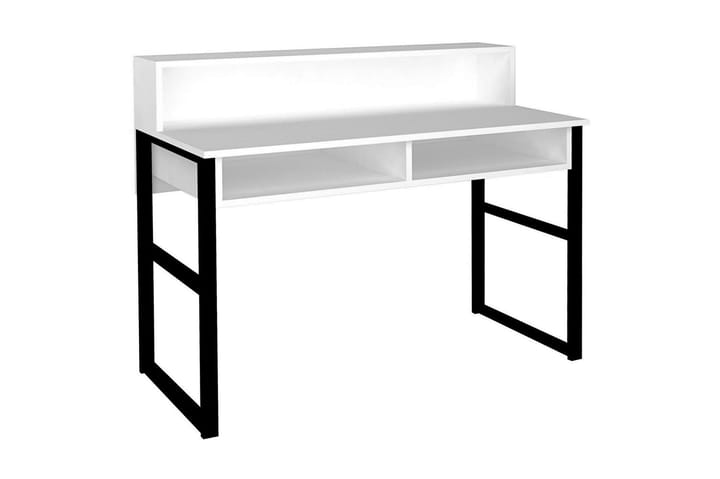 Kirjoituspöytä Dehana 120 cm Säilytyksellä Hyllyt - Valkoinen/Musta - Tietokonepöytä
 - Kirjoituspöytä