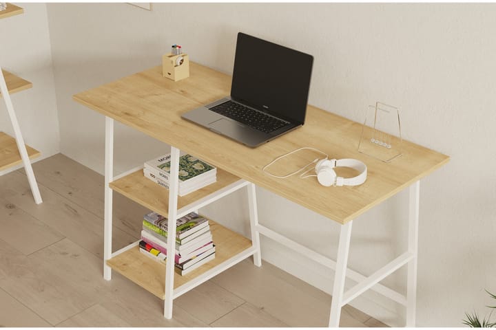 Kirjoituspöytä Dobra 120 cm - Valkoinen - Tietokonepöytä
 - Kirjoituspöytä