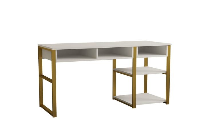 Kirjoituspöytä Emro 150 cm - Kulta/Valkoinen - Tietokonepöytä
 - Kirjoituspöytä