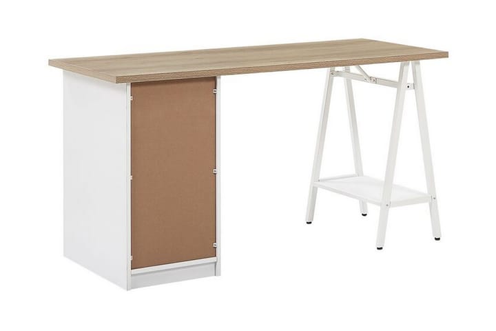 Kirjoituspöytä Escaliber 140 cm Säilytys 5 laatikkoa+Hylly - Vaaleanruskea - Tietokonepöytä
 - Kirjoituspöytä