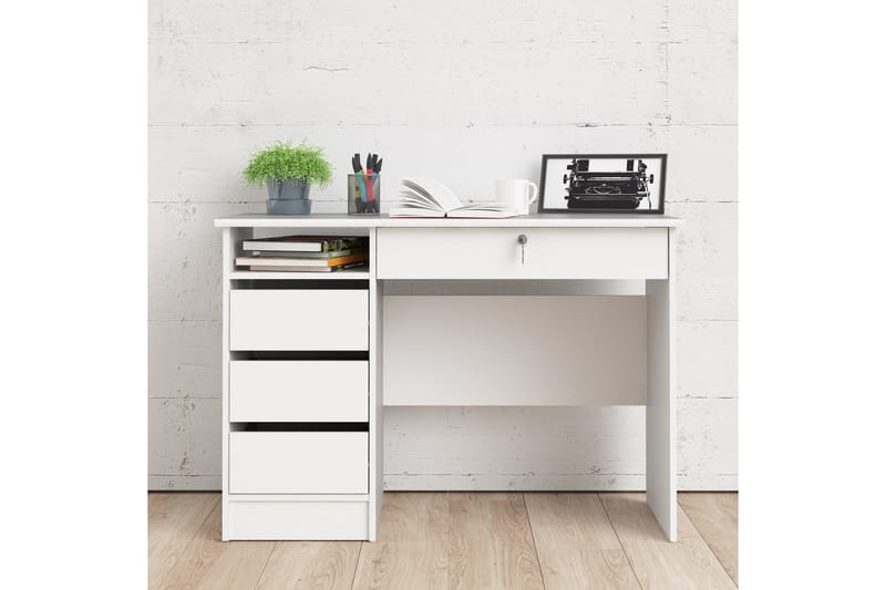 Kirjoituspöytä Falksa 109 cm - Valkoinen - Huonekalut - Pöytä & ruokailuryhmä - Työpöytä - Kirjoituspöytä