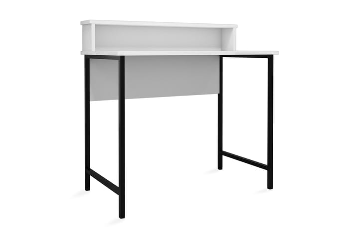Kirjoituspöytä Fatimah 90 cm Säilytyksellä Hylly - Valkoinen/Musta - Tietokonepöytä
 - Kirjoituspöytä