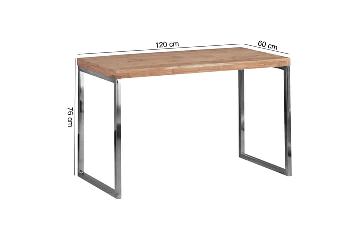 Kirjoituspöytä Feehrer 120 cm - Akaasia/Kromi - Tietokonepöytä
 - Kirjoituspöytä