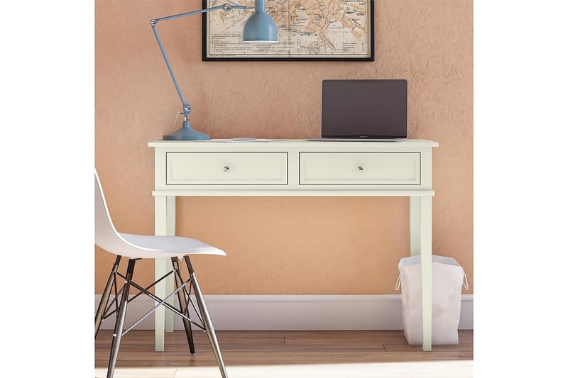 Kirjoituspöytä Franklin 90 cm Säilytyksellä Laatikko Vit - Dorel Home - Huonekalut - Pöytä & ruokailuryhmä - Työpöytä - Kirjoituspöytä