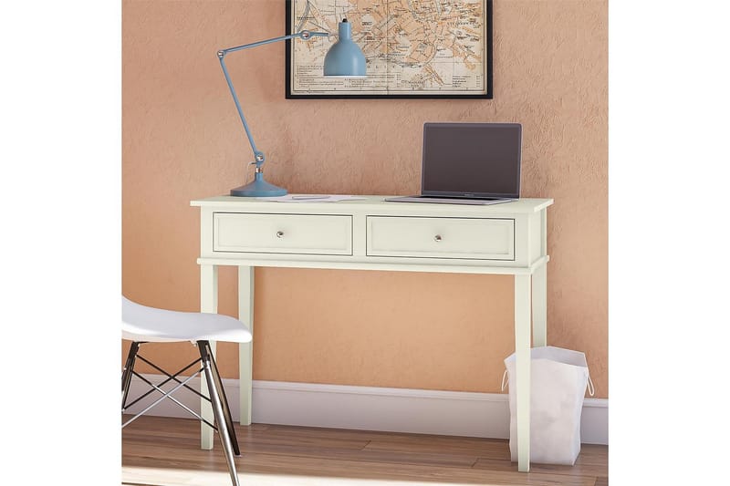 Kirjoituspöytä Franklin 90 cm Säilytyksellä Laatikko Vit - Dorel Home - Huonekalut - Pöytä & ruokailuryhmä - Työpöytä - Kirjoituspöytä