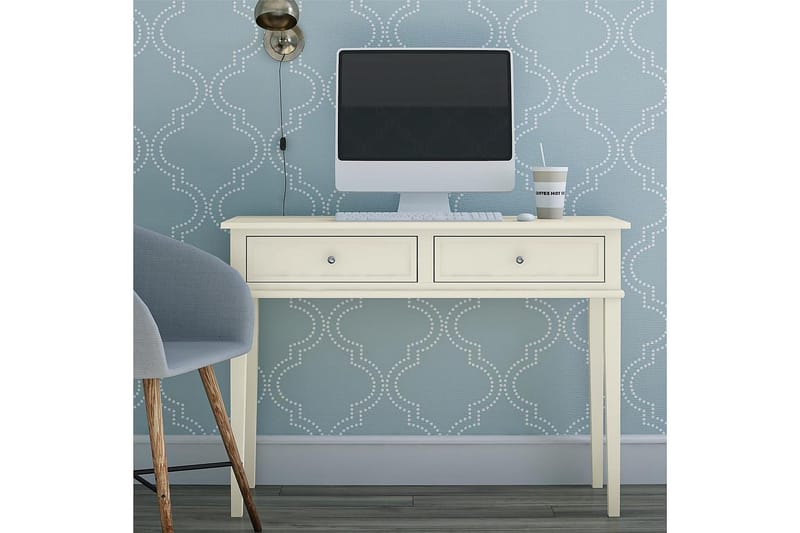 Kirjoituspöytä Franklin 90 cm Säilytyksellä Laatikko Vit - Dorel Home - Huonekalut - Pöytä & ruokailuryhmä - Työpöytä - Kirjoituspöytä