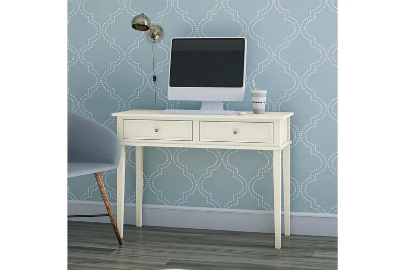 Kirjoituspöytä Franklin 90 cm Säilytyksellä Laatikko Vit - Dorel Home - Huonekalut - Pöytä & ruokailuryhmä - Työpöytä - Kirjoituspöytä