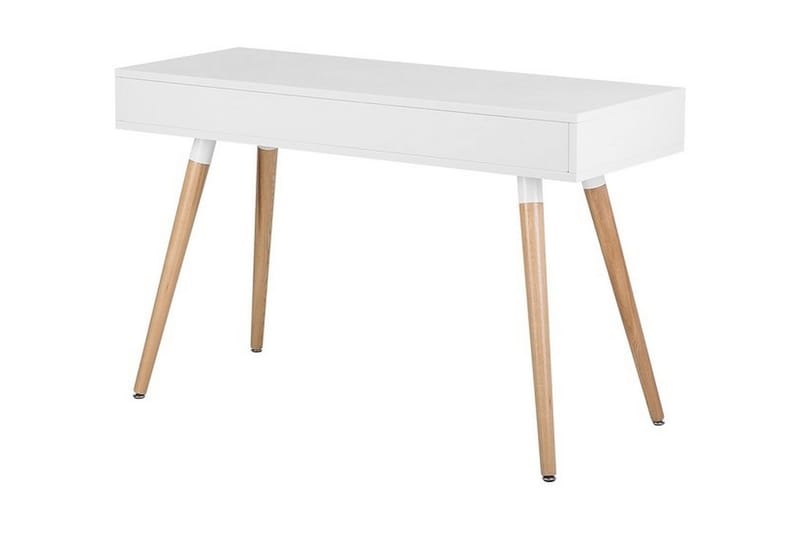 Kirjoituspöytä Friedhof 120 cm Säilytys 2 laatikkoa+Hylly - Valkoinen/Tummanharmaa/Ruskea - Huonekalut - Pöytä & ruokailuryhmä - Työpöytä - Kirjoituspöytä