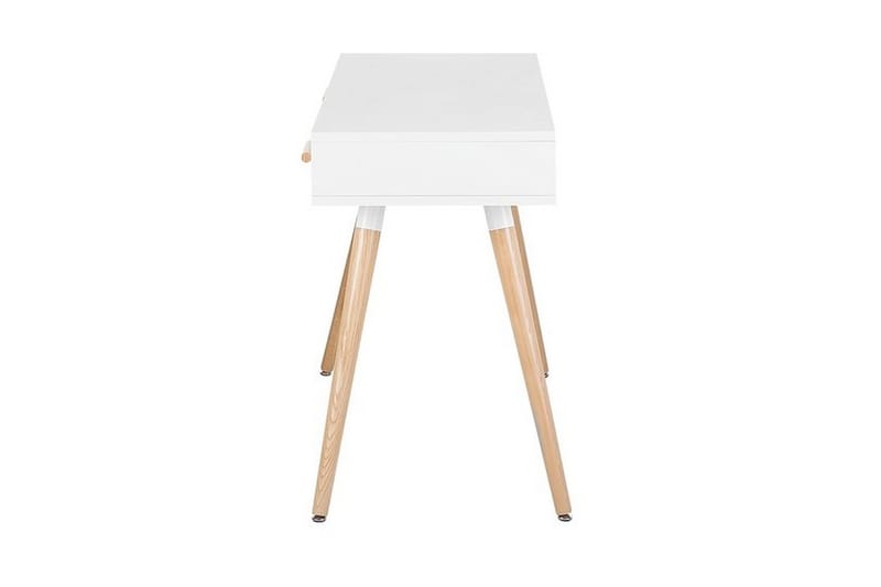 Kirjoituspöytä Friedhof 120 cm Säilytys 2 laatikkoa+Hylly - Valkoinen/Tummanharmaa/Ruskea - Huonekalut - Pöytä & ruokailuryhmä - Työpöytä - Kirjoituspöytä