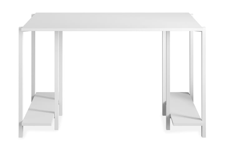 Kirjoituspöytä Froarp 125 cm Säilytyksellä 2 hyllyä - Valkoinen - Tietokonepöytä
 - Kirjoituspöytä