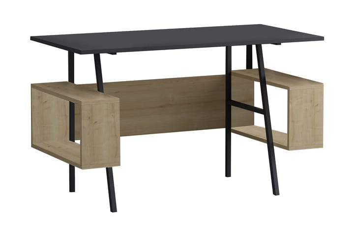 Kirjoituspöytä Furesta 120x73,8x120 cm Säilytyksellä - Harmaa/Ruskea - Tietokonepöytä
 - Kirjoituspöytä