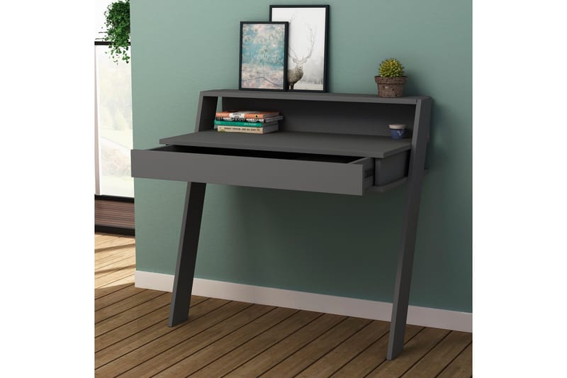 Kirjoituspöytä Galasjö 94 cm Säilytyksellä Laatikko+Hylly - Harmaa - Huonekalut - Pöytä & ruokailuryhmä - Työpöytä - Kirjoituspöytä