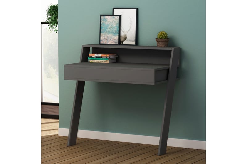 Kirjoituspöytä Galasjö 94 cm Säilytyksellä Laatikko+Hylly - Harmaa - Huonekalut - Pöytä & ruokailuryhmä - Työpöytä - Kirjoituspöytä