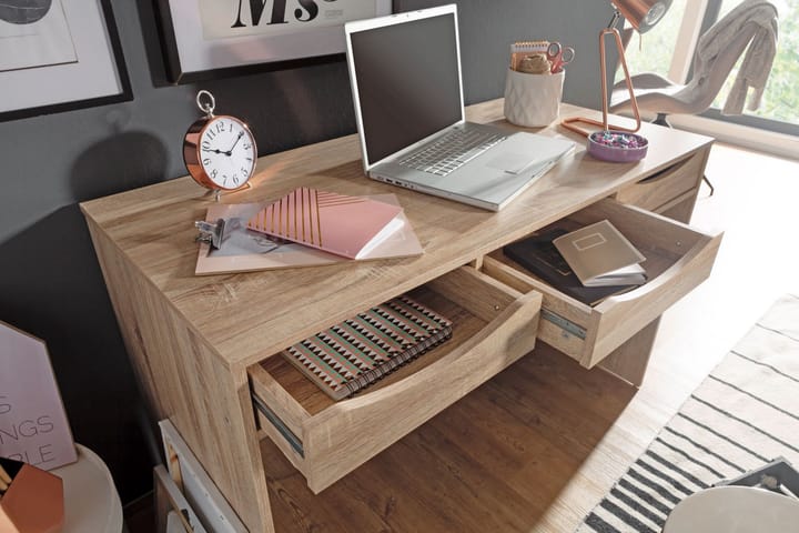 Kirjoituspöytä Gehrels 120 cm Säilytyksellä 3 laatikkoa - Luonnonväri - Tietokonepöytä
 - Kirjoituspöytä