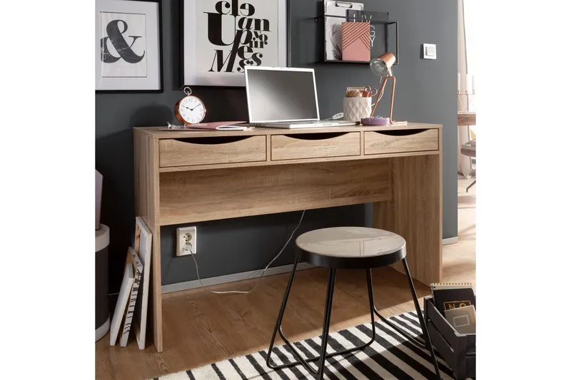 Kirjoituspöytä Gehrels 120 cm Säilytyksellä 3 laatikkoa - Luonnonväri - Huonekalut - Pöytä & ruokailuryhmä - Työpöytä - Kirjoituspöytä