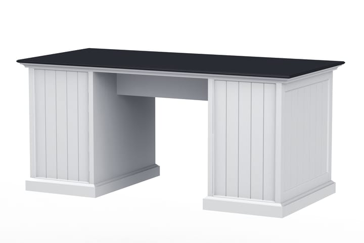 Kirjoituspöytä Hampton 170 cm Säilytys 4 laatikkoa+kaappi - Valkoinen/Musta - Tietokonepöytä
 - Kirjoituspöytä