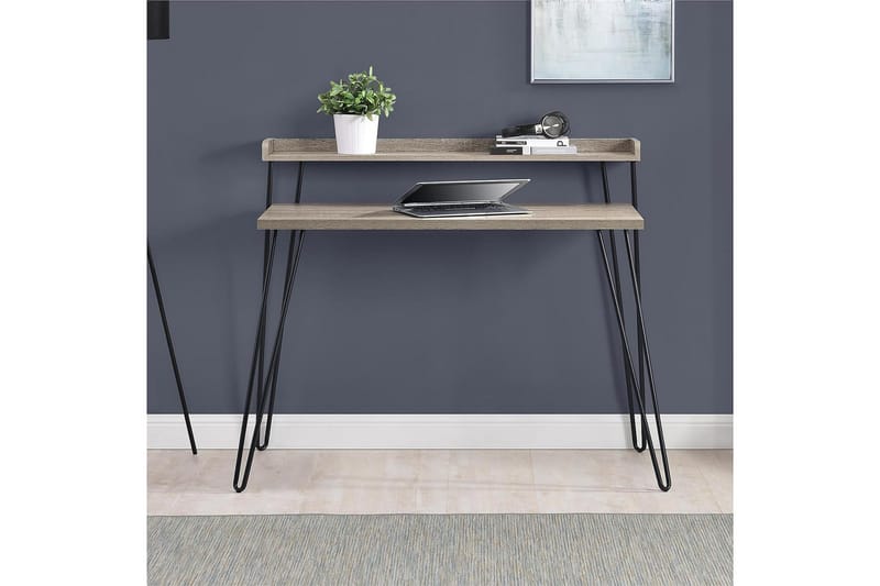 Kirjoituspöytä Haven 114 cm Säilytyksellä Hylly Harmaa/Musta - Dorel Home - Huonekalut - Pöytä & ruokailuryhmä - Työpöytä - Kirjoituspöytä