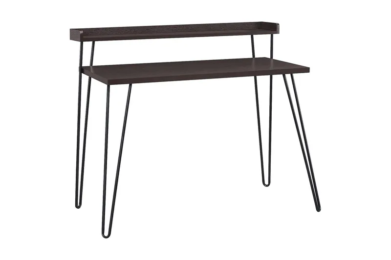 Kirjoituspöytä Haven 114 cm Säilytys Hylly Espresso/Musta, Dorel Home