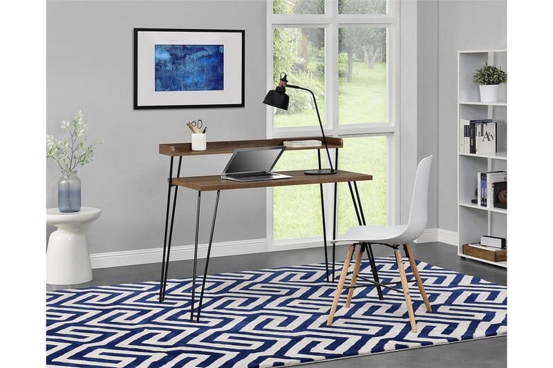 Kirjoituspöytä Haven 114 cm Säilytys Hylly Pähkinänrus/Musta - Dorel Home - Huonekalut - Pöytä & ruokailuryhmä - Työpöytä - Kirjoituspöytä