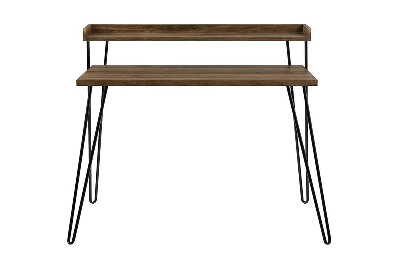 Kirjoituspöytä Haven 114 cm Säilytys Hylly Pähkinänrus/Musta, Dorel Home