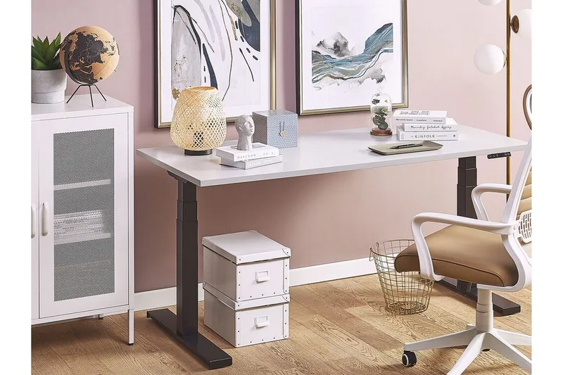 Kirjoituspöytä Hengrove 130 cm Sähkösäätö - Harmaa/Musta - Huonekalut - Pöytä & ruokailuryhmä - Työpöytä - Kirjoituspöytä