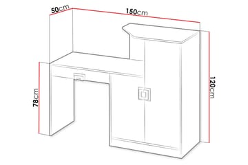 Kirjoituspöytä Hermanboda 150 cm Säilytys Laatikko+kaappi - Beige/Valkoinen - Huonekalut - Pöytä & ruokailuryhmä - Työpöytä - Kirjoituspöytä