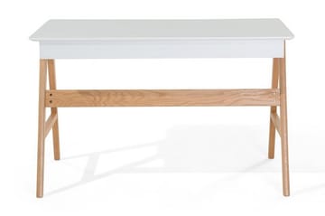 Kirjoituspöytä Hermsen 120 cm Säilytyksellä 2 laatikkoa - Valkoinen/Tammi - Huonekalut - Pöytä & ruokailuryhmä - Työpöytä
 - Kirjoituspöytä