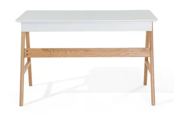 Kirjoituspöytä Hermsen 120 cm Säilytyksellä 2 laatikkoa - Valkoinen/Tammi - Huonekalut - Pöytä & ruokailuryhmä - Työpöytä - Kirjoituspöytä