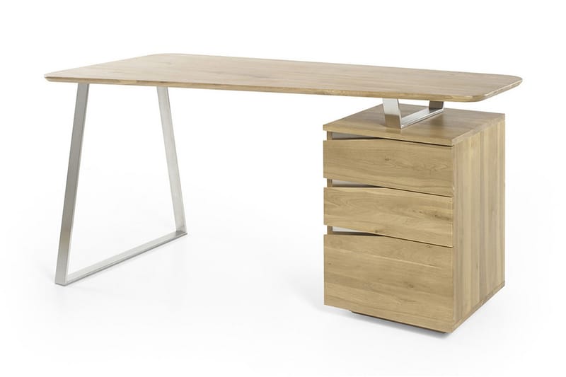 Kirjoituspöytä Hilana 150 cm Säilytyksellä 3 laatikkoa - Massiivitammi - Huonekalut - Pöytä & ruokailuryhmä - Työpöytä - Kirjoituspöytä