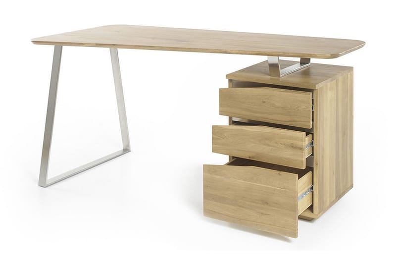 Kirjoituspöytä Hilana 150 cm Säilytyksellä 3 laatikkoa - Massiivitammi - Huonekalut - Pöytä & ruokailuryhmä - Työpöytä - Kirjoituspöytä