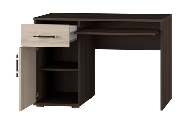 Kirjoituspöytä Inezgane 110 cm Säilytyksellä Laatikko+kaappi - Beige/Ruskea - Tietokonepöytä
 - Kirjoituspöytä