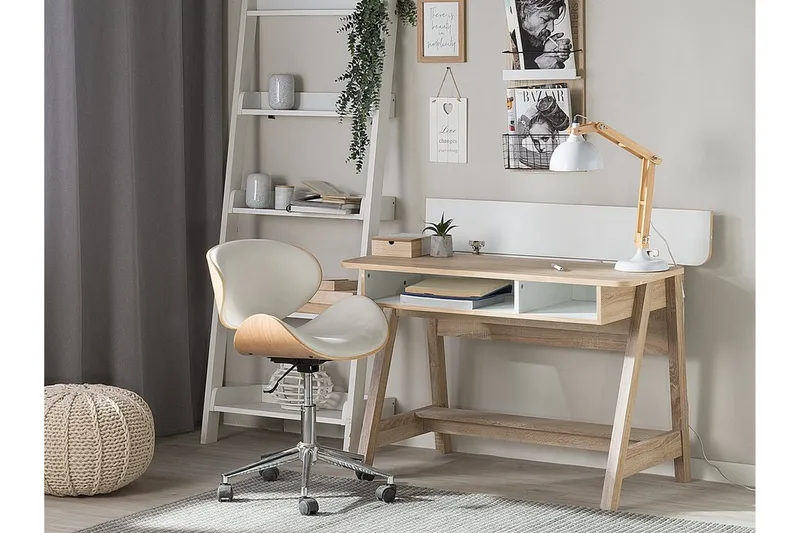 Kirjoituspöytä Jackson 110 cm Säilytyksellä Hylly - Valkoinen - Huonekalut - Pöytä & ruokailuryhmä - Työpöytä - Kirjoituspöytä