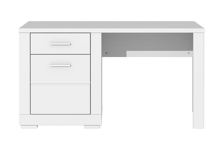 Kirjoituspöytä Janyha 138 cm Säilytyksellä Hylly+kaappi - Valkoinen - Tietokonepöytä
 - Kirjoituspöytä