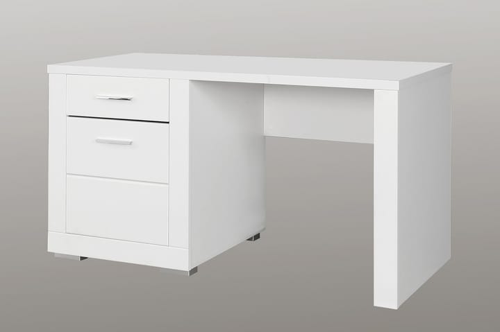 Kirjoituspöytä Janyha 138 cm Säilytyksellä Hylly+kaappi - Valkoinen - Tietokonepöytä
 - Kirjoituspöytä