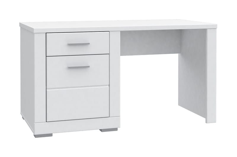 Kirjoituspöytä Janyha 138 cm Säilytyksellä Hylly+kaappi - Valkoinen - Huonekalut - Pöytä & ruokailuryhmä - Työpöytä - Kirjoituspöytä