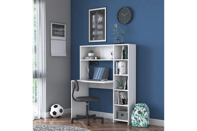 Kirjoituspöytä Kareei 113 cm - Valkoinen - Huonekalut - Pöytä & ruokailuryhmä - Työpöytä - Kirjoituspöytä