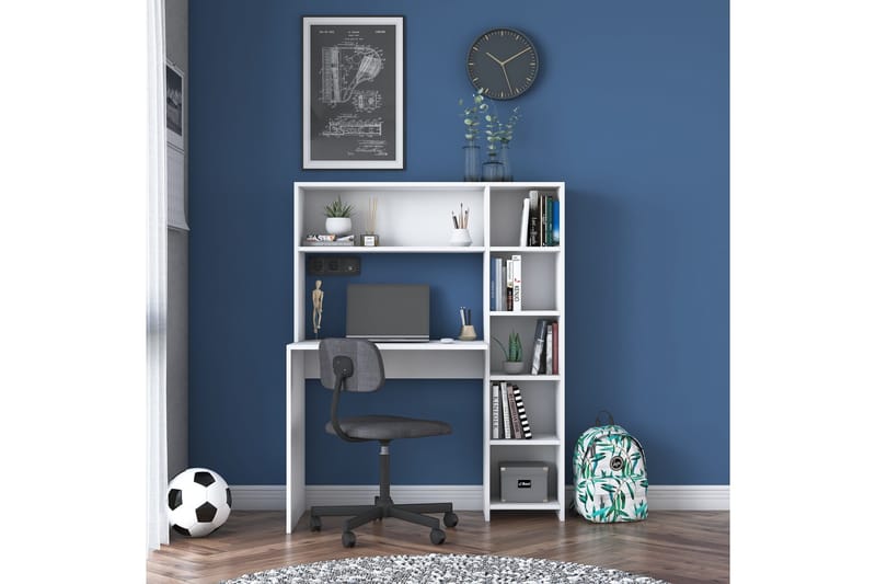 Kirjoituspöytä Kareei 113 cm - Valkoinen - Huonekalut - Pöytä & ruokailuryhmä - Työpöytä - Kirjoituspöytä