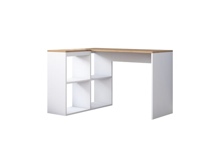 Kirjoituspöytä Kareei 4 Hyllyä 120 cm - Luonnonväri/Valkoinen - Tietokonepöytä
 - Kirjoituspöytä