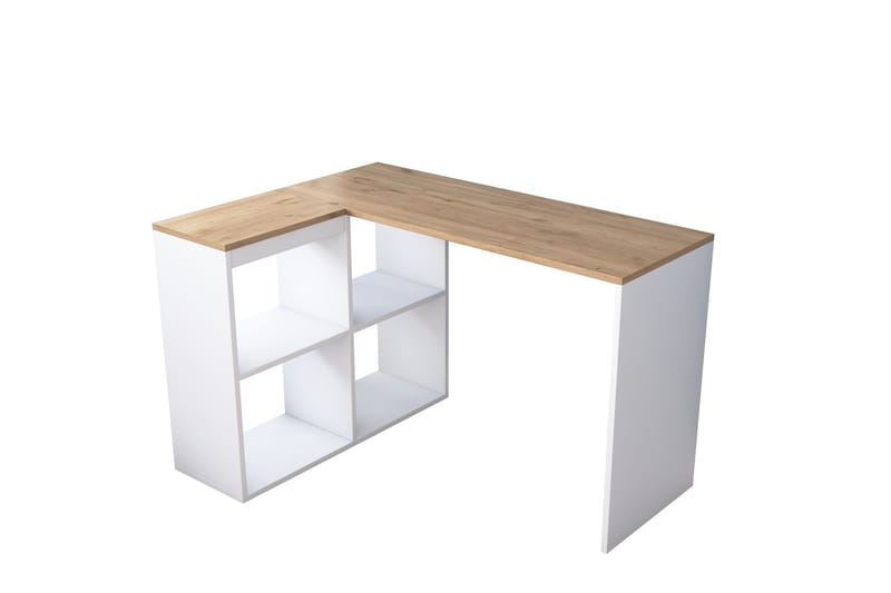 Kirjoituspöytä Kareei 4 Hyllyä 120 cm - Luonnonväri/Valkoinen - Huonekalut - Pöytä & ruokailuryhmä - Työpöytä - Kirjoituspöytä