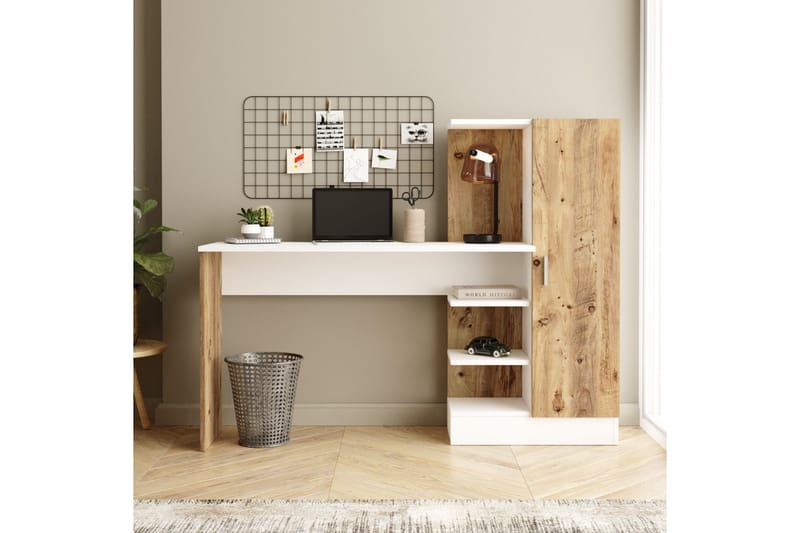 Kirjoituspöytä Karron 152 cm - Luonnonväri/Valkoinen - Huonekalut - Pöytä & ruokailuryhmä - Työpöytä - Kirjoituspöytä