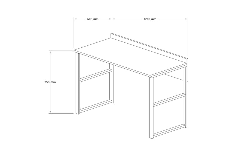 Kirjoituspöytä Kayran 120 cm - Valkoinen/Musta - Tietokonepöytä
 - Kirjoituspöytä